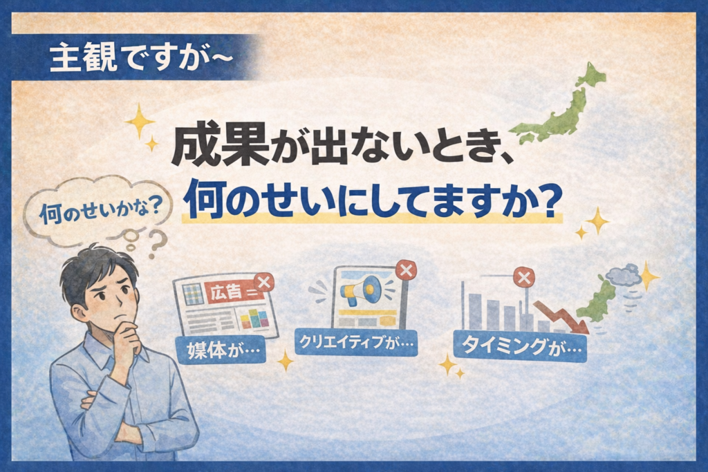主観ですが、広告の成果が出ないとき“他責”になると何も変わらないと思う