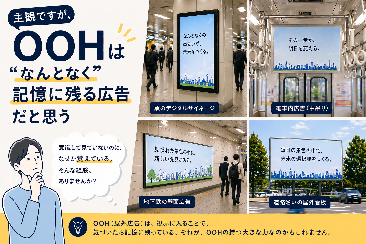 主観ですが、OOHは「なんとなく記憶に残る広告」だと思う